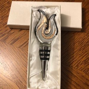Murano glass/stainless steel wine bottle corker
